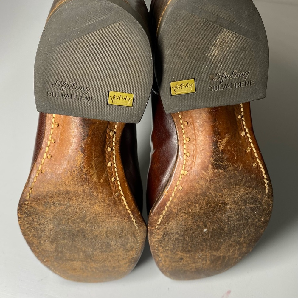 VINTAGE Johnston & Murphy Stovepipe Leather Cowboy Western Work Boots 8.5 Wide - Picture 7 of 9